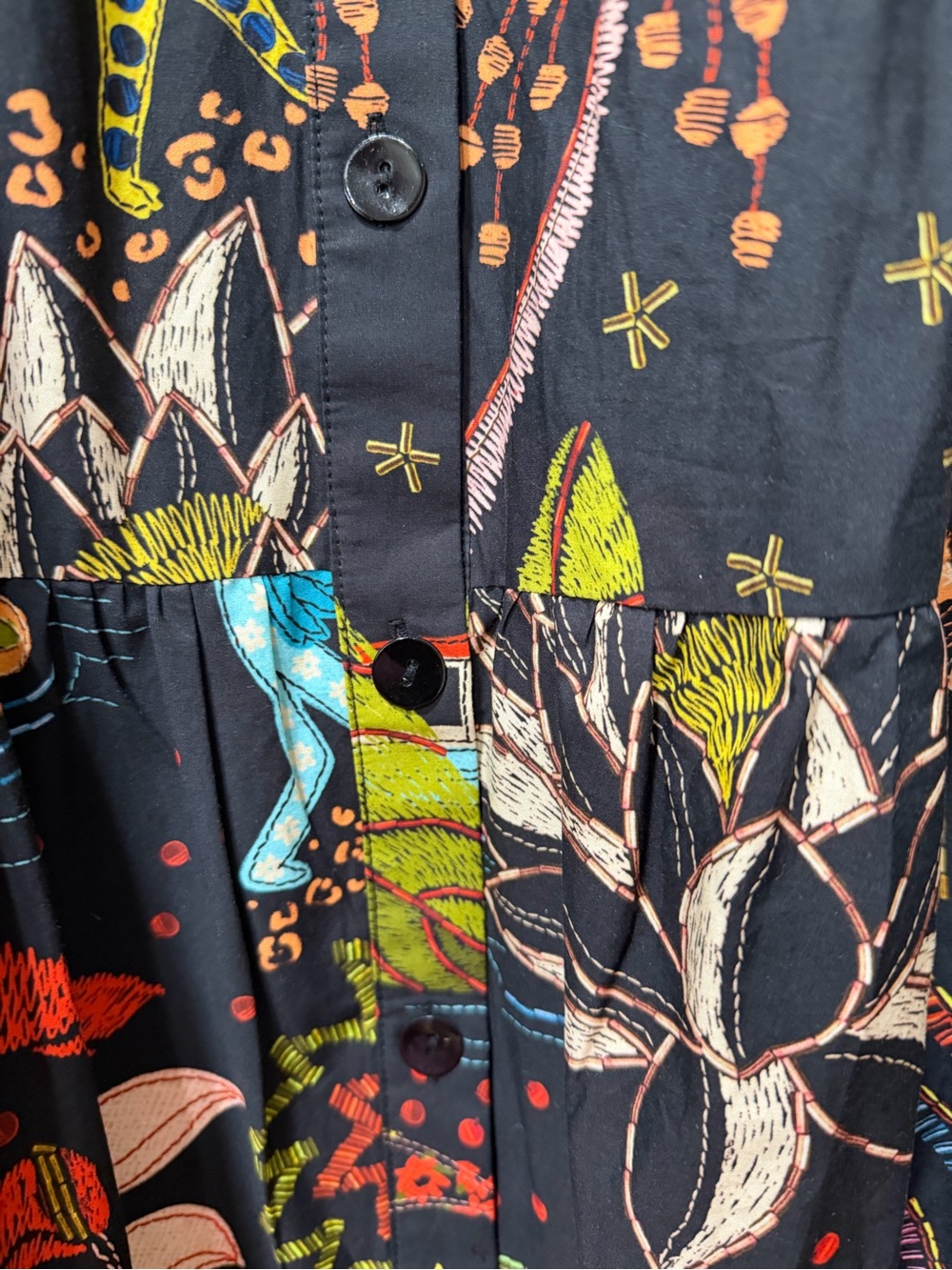 Farm Rio Short-Sleeve Printed Midi Shirt Dress - Picture 8 of 16